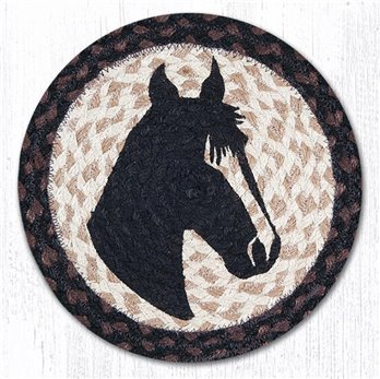 Horse Portrait Printed Round Braided Trivet 10"x10"