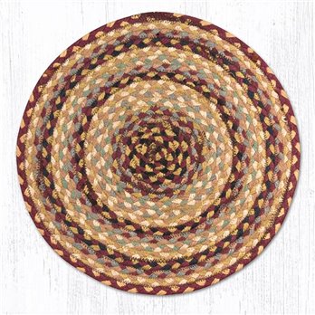 Burgundy/Gray/Cream/Mustard Jute Braided Chair Pad 15.5"x15.5"