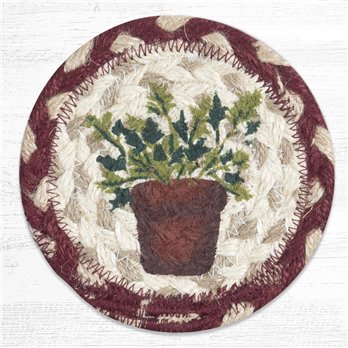 Parsley Printed Braided Coaster 5"x5" Set of 4