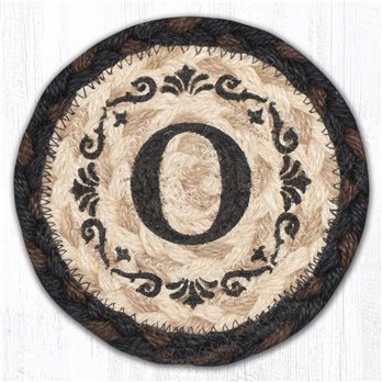 O Monogram Printed Braided Coaster 5"x5" Set of 4