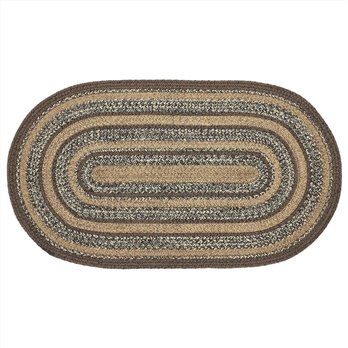 Espresso Jute Rug Oval w/ Pad 27x48