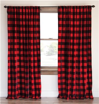 Carstens Red Lumberjack Plaid Curtain Panels (Set of 2)