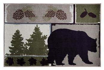 Vintage Bear Small Rustic Cabin Area Rug Doormat 24" x 36"