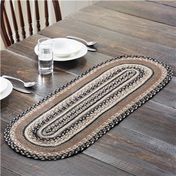 Sawyer Mill Charcoal Creme Jute Oval Runner 13x36