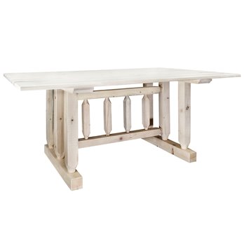 Homestead Trestle Based Dining Table - Clear Lacquer Finish