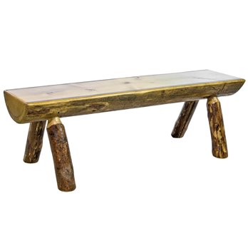 Glacier Half Log 6 Foot Bench