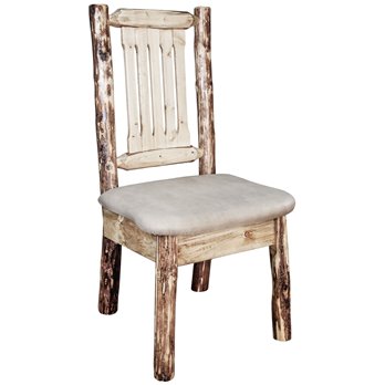 Glacier Side Chair w/ Upholstered Seat in Buckskin Pattern