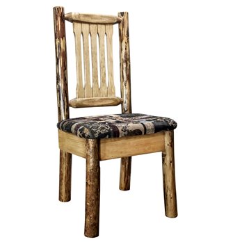 Glacier Side Chair w/ Upholstered Seat in Woodland Pattern