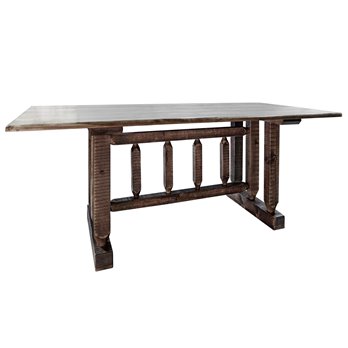 Homestead Trestle Based Dining Table - Stain & Clear Lacquer Finish