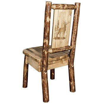 Glacier Side Chair w/ Laser Engraved Elk Design