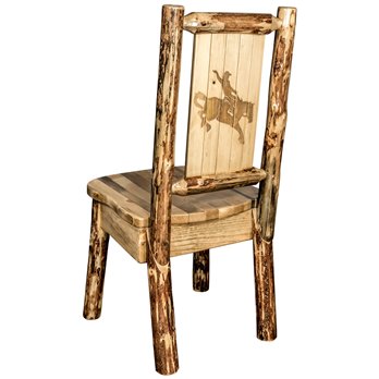 Glacier Side Chair w/ Laser Engraved Bronc Design