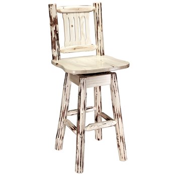 Montana Counter Height Barstool w/ Back & Swivel - Clear Lacquer Finish