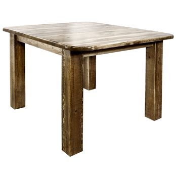 Homestead Square 4 Post Dining Table - Stain & Clear Lacquer Finish