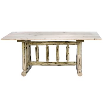 Montana Trestle Based Dining Table - Clear Lacquer Finish