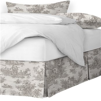 Bouclair Beige Platform Bed Skirt - Size Queen 15" Drop