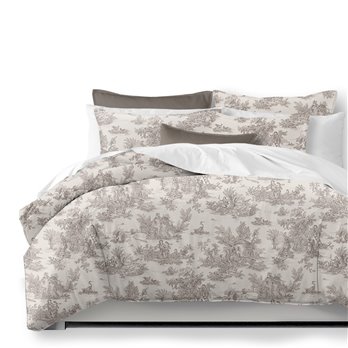 Bouclair Beige Duvet Cover and Pillow Sham(s) Set - Size Super Queen