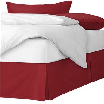 Braxton Red Platform Bed Skirt - Size Queen 18" Drop