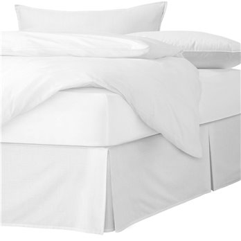 Sutton White Platform Bed Skirt - Size Queen 18" Drop