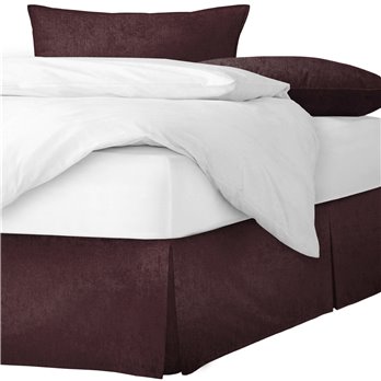 Juno Velvet Bordeaux Platform Bed Skirt - Size Twin 18" Drop