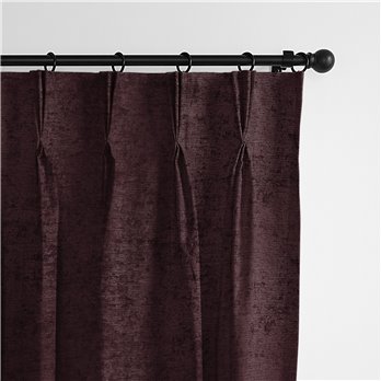 Juno Velvet Bordeaux Pinch Pleat Drapery Panel - Pair - Size 20"x132"