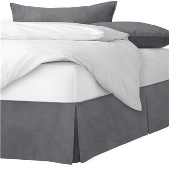 Vanessa Charcoal Platform Bed Skirt - Size Queen 15" Drop