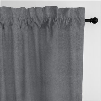 Vanessa Charcoal Pole Top Drapery Panel - Pair - Size 50"x120"