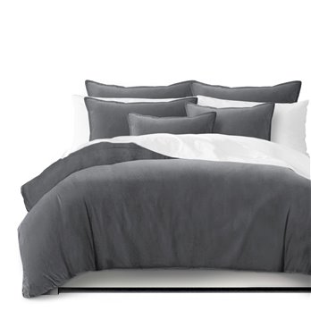 Vanessa Charcoal Duvet Cover and Pillow Sham(s) Set - Size Twin