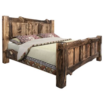 Big Sky Live Edge Panel Bed Size California King - Provincial Stain & Clear Lacquer Finish