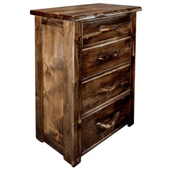 Big Sky Live Edge 4 Drawer Chest of Drawers - Provincial Stain & Clear Lacquer Finish