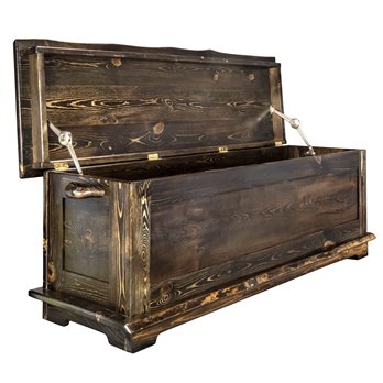 Big Sky Live Edge 5 Foot Blanket Chest - Jacobean Stain & Clear Lacquer Finish