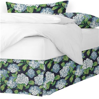 Midnight Garden Navy Queen Bed Skirt 18" drop