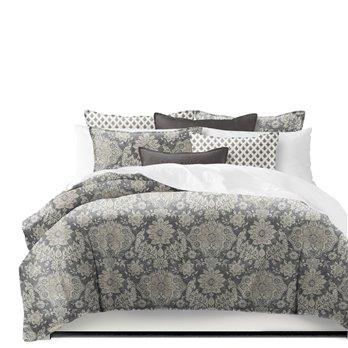 Osha Mocha/Charcoal Queen Coverlet & 2 Shams Set