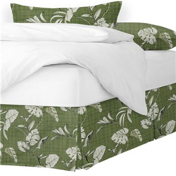 Tropez Green Full/Double Bed Skirt 15" drop