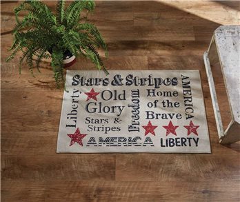 Stars And Stripes Print Rug 2X3