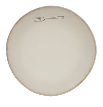 Villager Dinner Plate Fork Cream