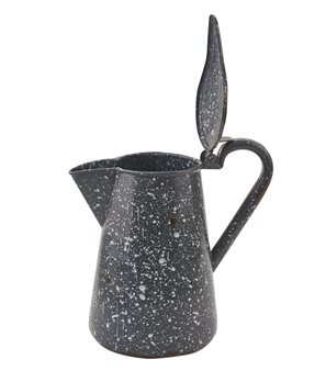 Granite Enamelware Pitcher With Lid Gray