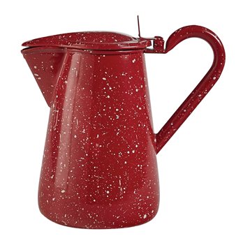 Granite Enamelware Pitcher With Lid Red