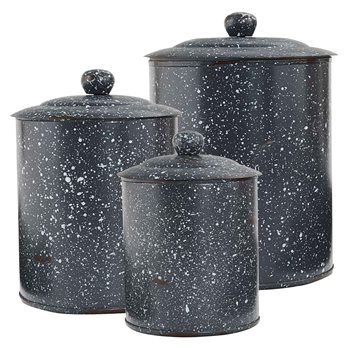 Granite Enamelware Canisters Set Of 3 Gray