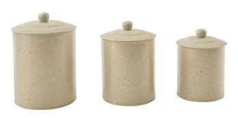 Granite Enamelware Canisters Set Of 3 Sandstone