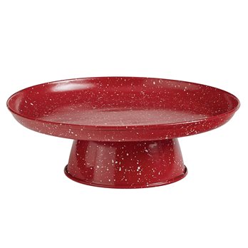 Granite Enamelware Cake Pedestal Red