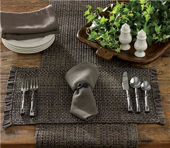 Tweed Table Runner 13X36 Charcoal