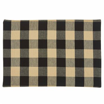 Wicklow Check Backed Placemat - Black