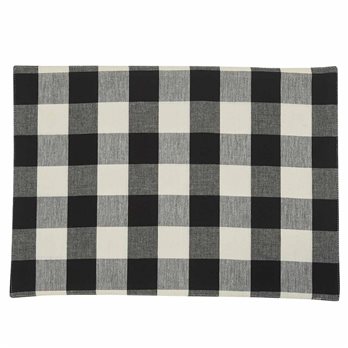 Wicklow Check Backed Placemat - Black/Cream