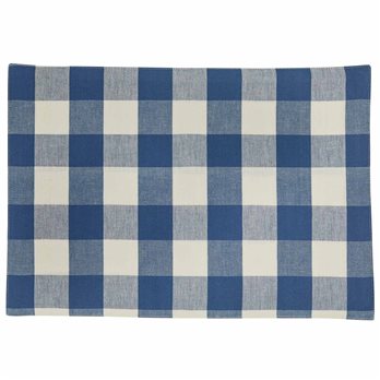 Wicklow Check Backed Placemat - China Blue