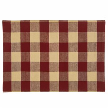 Wicklow Check Backed Placemat - Garnet