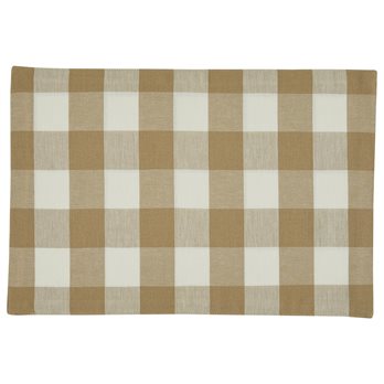 Wicklow Check Backed Placemat - Natural