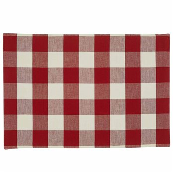 Wicklow Check Backed Placemat - Red/Cream