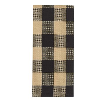 Wicklow Check Waffle Dishtowel - Black