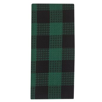 Wicklow Check Waffle Dishtowel - Forest