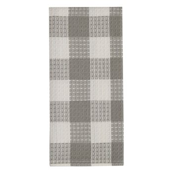 Wicklow Check Waffle Dishtowel - Dove